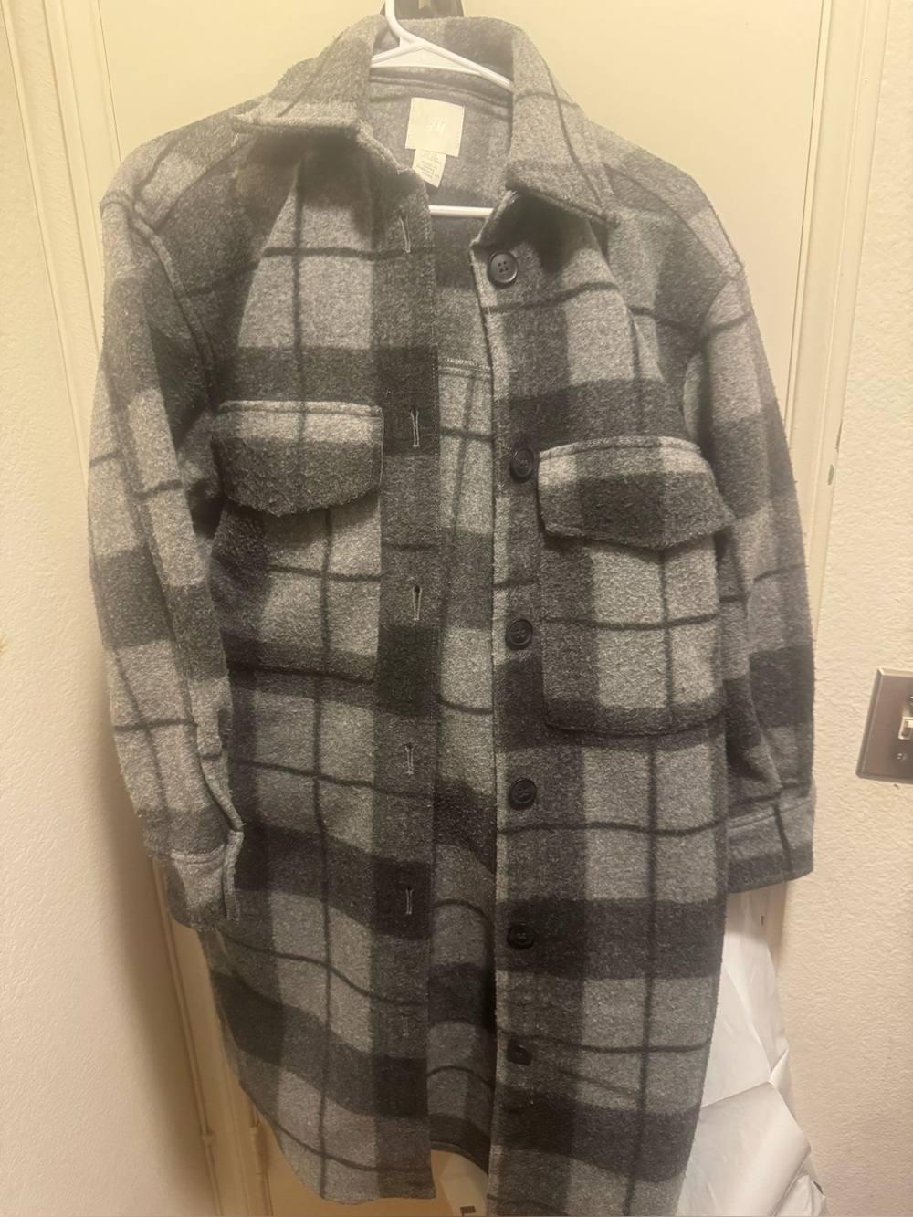 H&M Gray Wool-Blend Labeled Coat